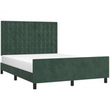  Posteljni okvir z vzglavjem temno zelen 140x190 cm žamet, (20903629) | Shoptok.si