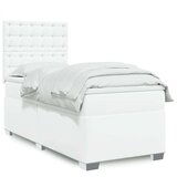 vidaXL Box spring postelja z vzmetnico bela 80x200 cm umetno usnje | Shoptok.si