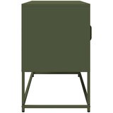 vidaXL TV omarica olivno zelena 100,5x39x60,5 cm Hladno valjano jeklo | Shoptok.si