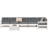  7-dijelni set vrtnih sofa bijeli od masivne borovine | shoptok.hr