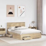  Krevetna konstrukcija s uzglavljem Sonoma hrast 150 x 200 cm | shoptok.hr