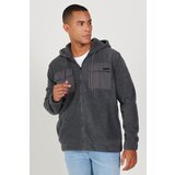 AC&Co / Altınyıldız Classics Men's Anthracite-melange Standard Fit Regular Fit Hooded Fleece Sweatshirt Jacket cene