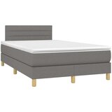  Box spring postelja z vzmetnico temno siva 120x200 cm blago, (20791217) | Shoptok.si