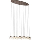 QAZQA Design hanglamp donker brons met helder glas 12-lichts - Inge Cene