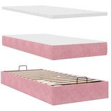 vidaXL Otomanski okvir kreveta s madraca ružičasti 90x190cm baršunasti | shoptok.hr