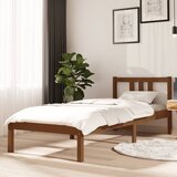 Furnova Posteljni okvir medeno rjav iz trdnega lesa 75x190 cm, (21941544) Cene
