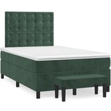 vidaXL Box spring postelja z vzmetnico temno zelena 120x200 cm žamet, (20901948) | Shoptok.si