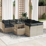  9-dijelni set vrtnih sofa od poliratana s jastucima svjetlosivi | shoptok.hr