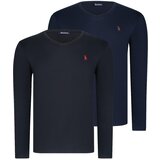Dewberry DUAL SET T8587 V COLLAR MEN'S SWEATSHIRT-BLACK-LACİVERT | Shoptok.si