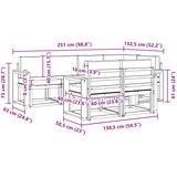 Set vanjskih sofa 7 kom. Bijela i bež Poliester Smeđa 251 x 132,5 x 73 cm | shoptok.hr