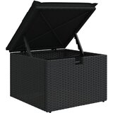  Vrtni tabure s jastukom crni 55 x 55 x 37 cm od poliratana | shoptok.hr