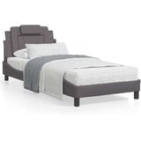  Posteljni okvir z vzglavjem siv 90x200 cm umetno usnje | Shoptok.si