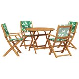  5-dijelni vrtni blagovaonski set uzorkom lišća tkanine i drva | shoptok.hr