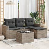 Maison Chic Seti vrtnega pohištva - Vrtna garnitura - Vrtni pohištvo set 5-delna z blazinami siv poli ratan, (21819709) | Shoptok.si