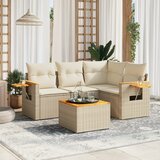 vidaXL 5-dijelni vrtni set sofa s jastucima bež od poliratana | shoptok.hr