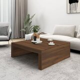 vidaXL Klubska mizica rjavi hrast 100x100x35 cm konstruiran les | Shoptok.si