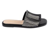 GOODIN Tweed flat sandals black and white | shoptok.hr
