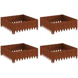  Ograda oko Travnjaka 4 pcs 60 x 60 x 20 cm Čelik Rđa | shoptok.hr