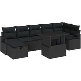 Set vrtne sofe od 8 komada s jastucima crni poli ratan sofa za dvije osobe s jastucima crni poli ratan | shoptok.hr