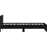 vidaXL Posteljni okvir s hrbtom Črna hrastovina 90x200 cm Umetna masa | Shoptok.si