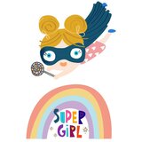 Ginger Home Komplet 2 komada naljepnice SUPER GIRL za dekoraciju dječje sobe, zida, prozora, namještaja | shoptok.hr