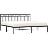  Metalni okvir za krevet s uzglavljem crni 180x200 cm | shoptok.hr