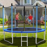  Vanjski trampolin Ø 244 cm za djecu i odrasle, crni + plavi | shoptok.hr
