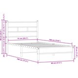  Okvir kreveta bez madraca s uzglavljem boja hrasta 75x190 cm | shoptok.hr