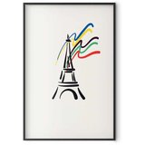  Plakat - Eiffel Tower and Colors 40x60 Crni okvir | shoptok.hr