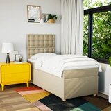  Krevet s oprugama i madracem krem 90 x 190 cm od tkanine | shoptok.hr