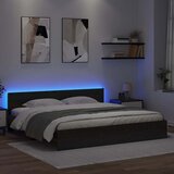  Krevetna konstrukcija Crni hrast 180 x 200 cm Konstruirano drvo | Eponuda.ba
