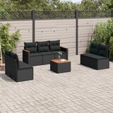  8-dijelni set vrtnih sofa od poliratana s jastucima crni Slike
