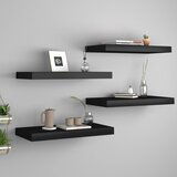 Maison Chic 4 kosi Stenske Police - Viseče police črne 50x23x3,8 cm MDF, (21793297) | Shoptok.si