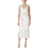 Vila Kratke obleke Viamalina V-Neck S/L Midi/Pb 14104109 Bež