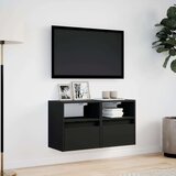 vidaXL Stenske TV omarice z LED lučkami 2 kosa črna 41x31x45 cm | Shoptok.si