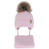 AGBO Girls winter set hat and scarf violet with pompom Bianca | shoptok.hr