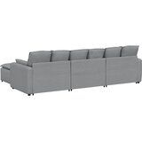  Modularna sofa s tabureom i jastucima svijetlo siva | shoptok.hr