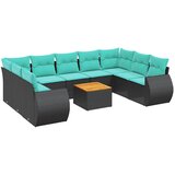 vidaXL 10-delni vrtni komplet sedežnih garnitur z blazinami črne barve poli ratan, (5000294167) | Shoptok.si