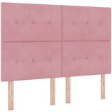 vidaXL Vzglavje S Prešito Rožnato 160 cm Žamet, (22052840) | Shoptok.si