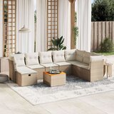  9-dijelni set vrtnih sofa s jastucima bež od poliratana | shoptok.hr