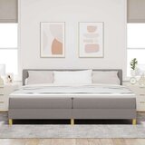  LED Box Spring Krevet Sivo-smeđa 200 x 200 cm tkanina | shoptok.hr
