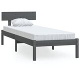 Maison Chic Posteljni okvir - Enojna postelja - Postelja za odrasle siv iz trdne borovine 100x200 cm-J9000, (21764830) Cene