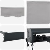 vidaXL Automatska uvlačiva tenda svjetlosiva 500x300 cm, Tenda za zamjenu tkanine za okvir 5x3 m svjetlosiva | shoptok.hr