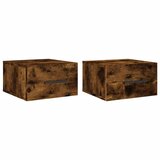 vidaXL Stenska nočna omarica 2 kosa dimljeni hrast 35x35x20 cm, (20809130) Cene