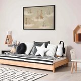  Slika - Love - Colorful Giraffes Floating on Clouds Among Hearts and Stars 90x60 U crnom drvenom okviru | shoptok.hr