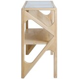 Light & Living Stranska mizica s stekleno mizno ploščo v svetli naravni barvi 41x119 cm Yuki – | Shoptok.si