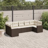  7-dijelni set vrtnih sofa od poliratana s jastucima smeđi | shoptok.hr