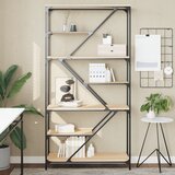vidaXL Knjižna polica sonoma hrast 91x36x176 cm inž. les in jeklo | Shoptok.si