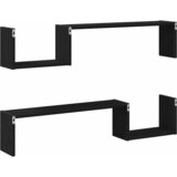  Polica na zidu s policom 2 pcs Crni hrast 100 x 15 x 20 cm | shoptok.hr