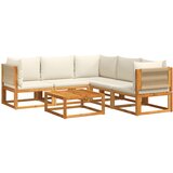 The Living Store Vrtna sedežna garnitura 6-delna z blazinami trden akacijev les - Vrtna Sedežna Garnitura, (21625542) | Shoptok.si
